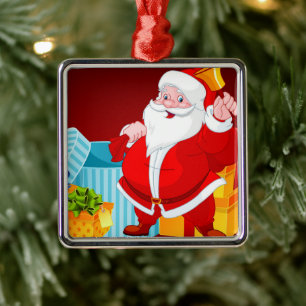 Welcome Santa Claus Cartoon Metal Tree Decoration
