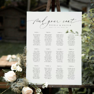 Welcome Seating Chart 12 Tables Modern Script