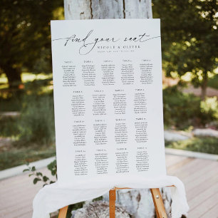 Welcome Seating Chart 17 Tables Modern Script