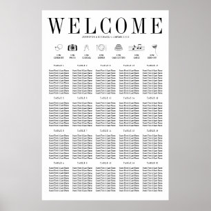 Welcome seating chart 20 twenty table number