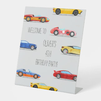 Welcome Sign Birthday Party Boy Cars