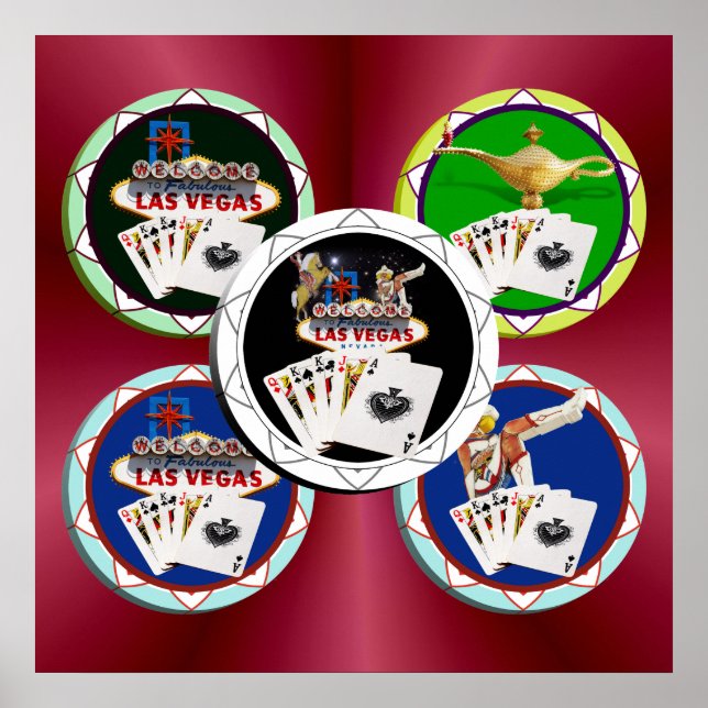 Welcome Sign Black Poker Chip (Front)