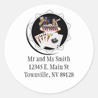 Welcome Sign Black Poker Chip Classic Round Sticker