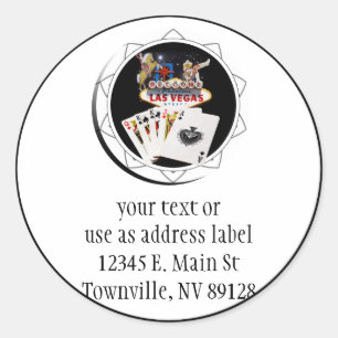 Welcome Sign Black Poker Chip Classic Round Sticker