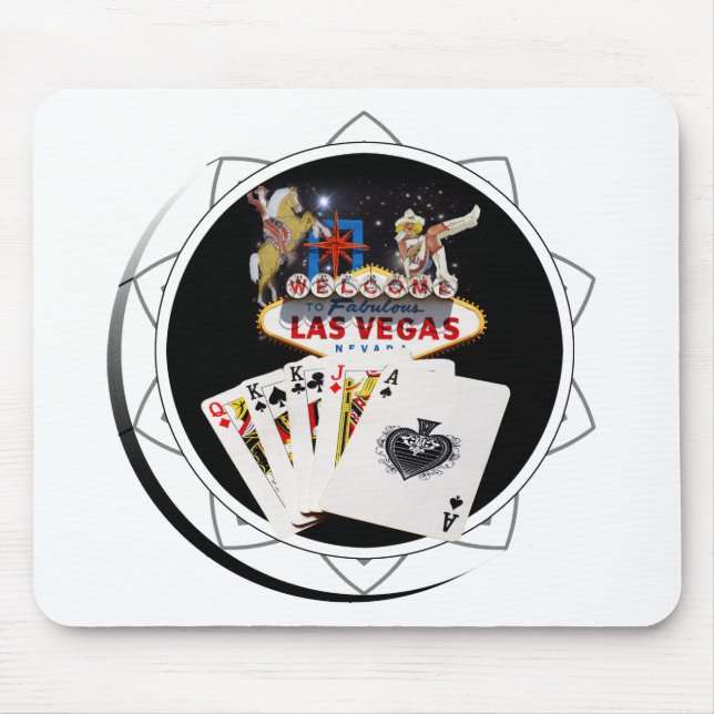 Welcome Sign Black Poker Chip Mouse Mat (Front)