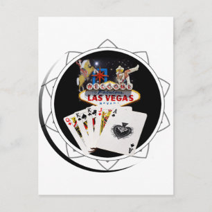 Welcome Sign Black Poker Chip Postcard