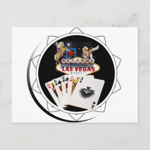 Welcome Sign Black Poker Chip Postcard
