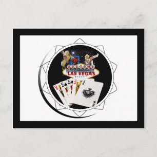 Welcome Sign Black Poker Chip Postcard