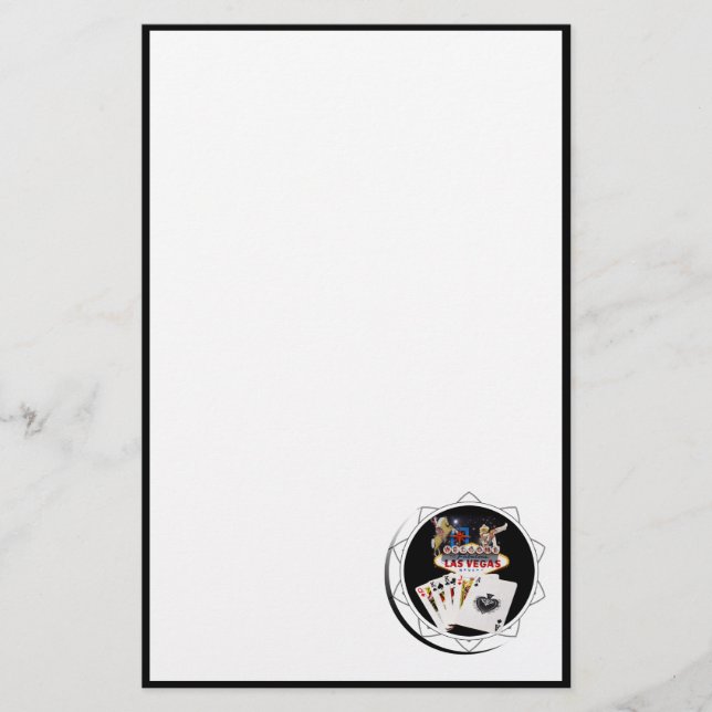 Welcome Sign Black Poker Chip Stationery (Front)