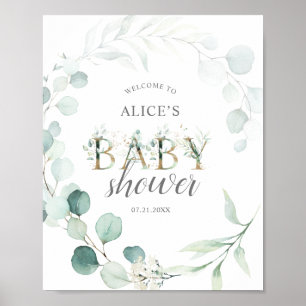 Welcome Sign Botanical Eucalyptus Baby Shower