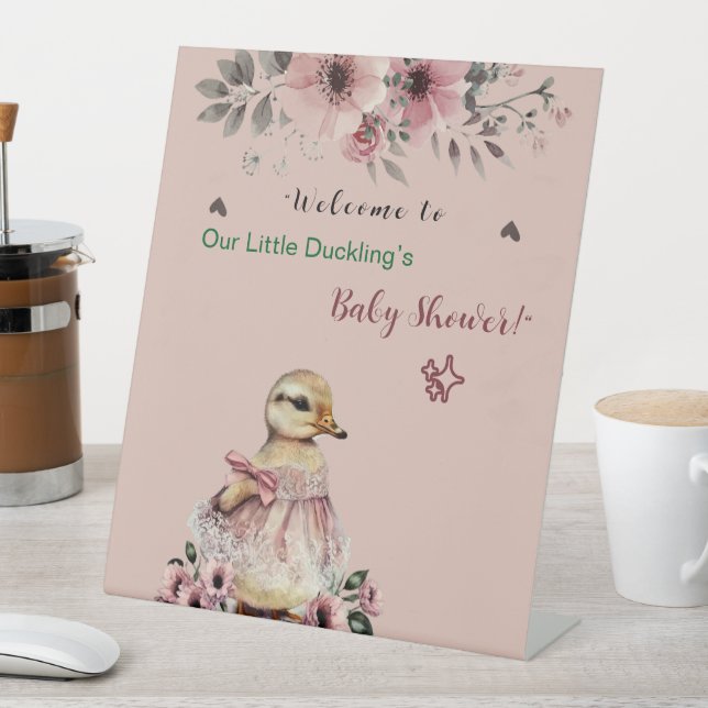 Welcome Sign | Cute Duck Baby Shower for Girl (In SItu)