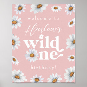 Welcome Sign Daisy Wild One Girl's first Birthday