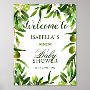 Welcome Sign   Elegant Olive Boho Baby Shower
