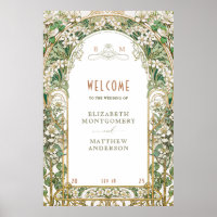 Welcome Sign Floral Arch Art Nouveau