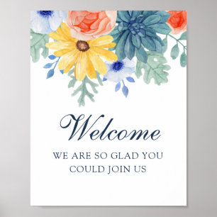 Welcome Sign Floral Succulent Bridal Shower Poster