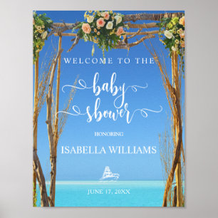 Welcome Sign   Floral Summer Beach Baby Shower