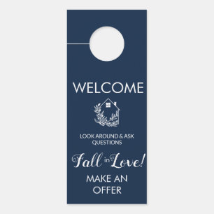 welcome sign in Real Estate open house door hanger