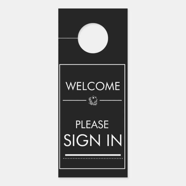 welcome sign in  Real Estate Sign, door hanger (Front)