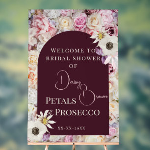 Welcome Sign Mahogany Floral Arch Summer Bridal
