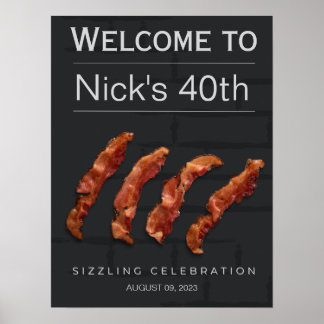 Welcome Sign Man Birthday Party, Bacon Party