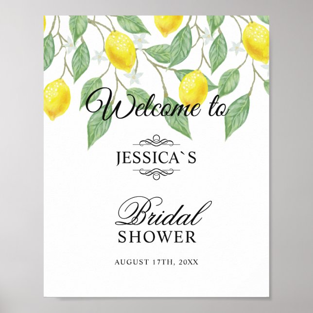 Welcome Sign | Modern Boho Lemon Summer Wedding (Front)