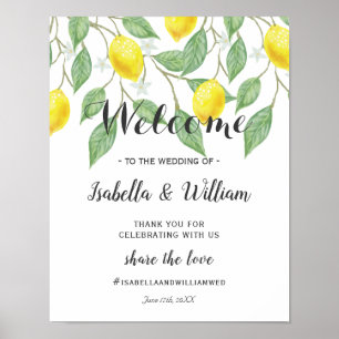 Welcome Sign   Modern Boho Lemon Summer Wedding