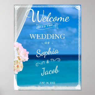 Welcome Sign   Ocean Beach Summer Wedding