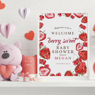  Welcome Sign  Sweet Berry Baby Shower   Poster