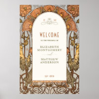 Welcome Sign Wedding Vintage Art Nouveau by Mucha