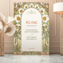 Welcome Sign Wedding Vintage Art Nouveau by Mucha