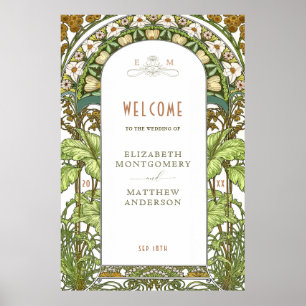 Welcome Sign Wedding Vintage Art Nouveau by Mucha