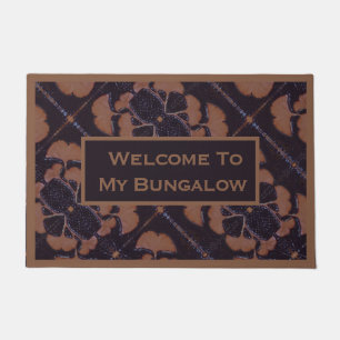 Welcome Sign with Gingko Leaves Doormat