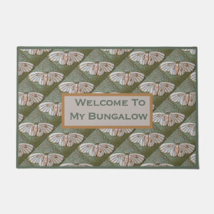 Welcome Sign with Moths Doormat