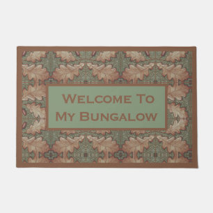 Welcome Sign with Oak Leaves Doormat