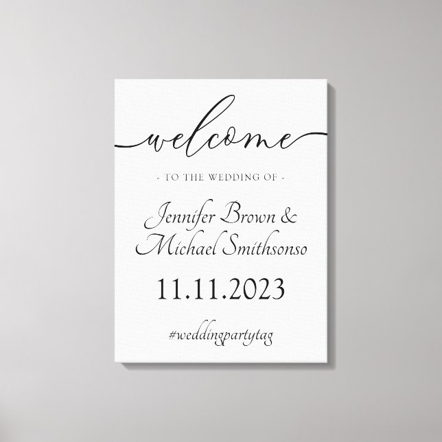 Welcome signature wedding simple minimalist decor (Front)