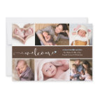 Welcome Six Photo Collage Birth Announcement