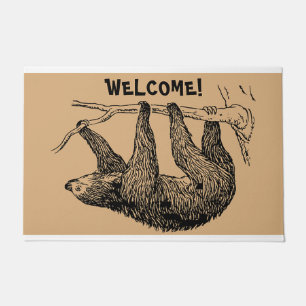 Welcome sloth lover, Gift For Family Doormat