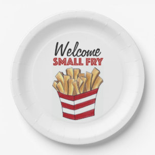 Welcome Small Fry French Fries Foodie Baby Shower Paper Plate