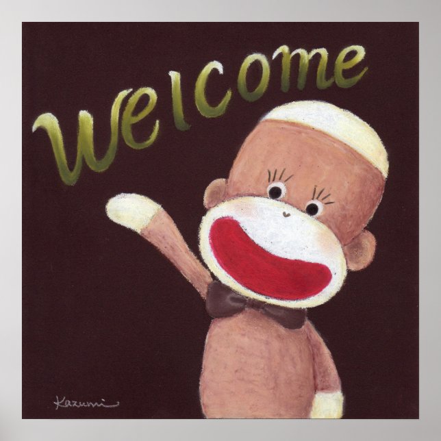 Welcome Sock Monkey Poster (Front)
