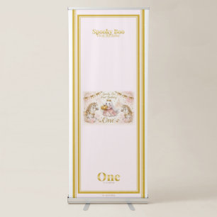 Welcome Spooky Boo Banner Vertical Pink Ghost