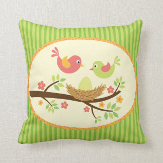 Welcome Spring Baby Birdies Pillow