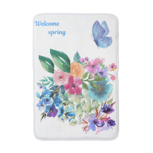 Welcome spring bath mat