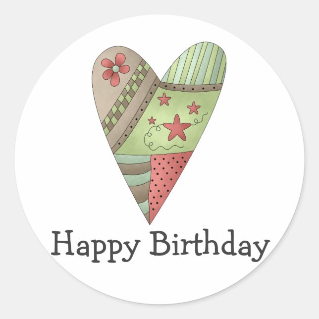 Welcome Spring · Heart Classic Round Sticker (Front)