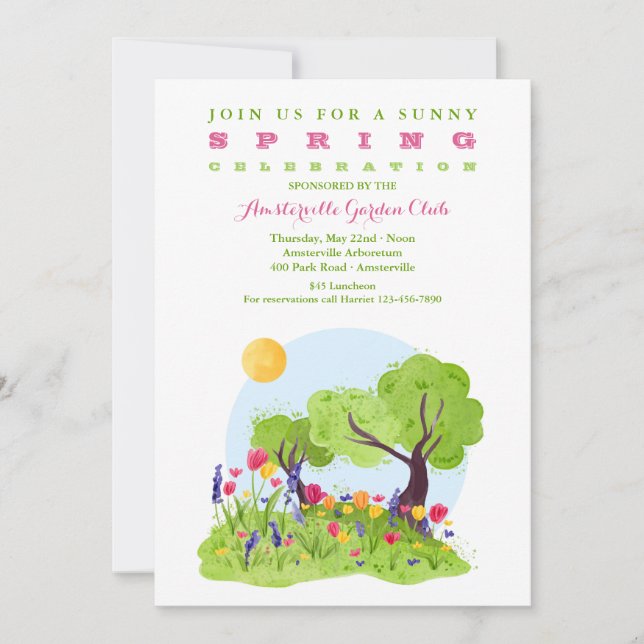 Welcome Spring Luncheon Invitation (Front)