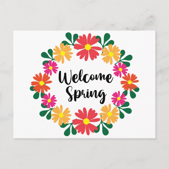 Welcome Spring Post Care Announcement Postcard (Front)