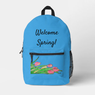 Welcome Spring!  Printed Backpack