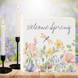 Welcome Spring Wildflower  Wooden Box Sign<br><div class="desc">This sweet and simple country wildflower design on a distressed white wooden box sign will make a lovely addition to your seasonal décor. The phrase Welcome Spring can also be changed to suit your personal desire using the editing tool.</div>