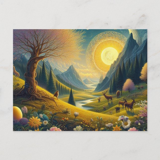 Welcome Spring's Melody on the Equinox Postcard (Front)