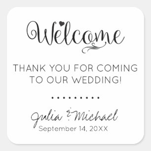 Welcome Sticker Wedding for Favours, Hotel Bags