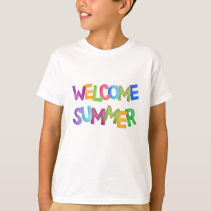 welcome summer colourful vacation typography T-Shirt